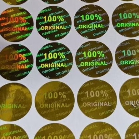 

Sticker Hologram Original 100 % uk. Diameter 2,5 cm isi: 36 pcs Warna Gold