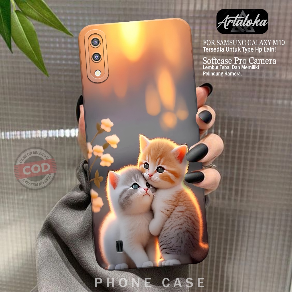 Softcase Hp Samsung Galaxy M10 Fashion Case Kucing Case Samsung Galaxy M10 Silikon TPU Pro Camera Ca