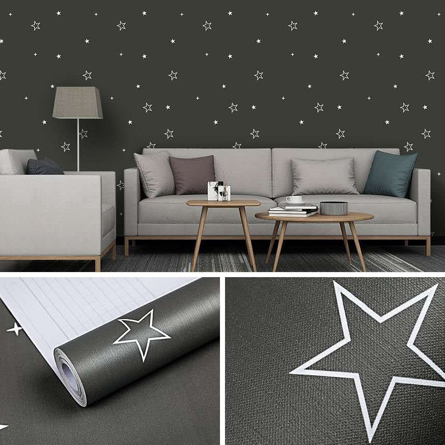 

UPGRADE WPSBGS MWD911 POLOS GREY STAR MOTIF BINTANG ABU ABU WALLPAPER STICKER WAL PAPER DINDING