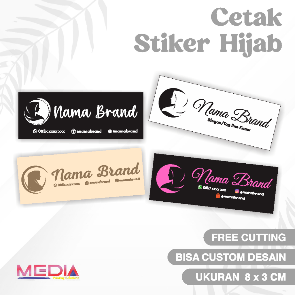 

Stiker Label Hang Tag Hijab Isi 150pcs Bahan Sticker Kromo Jilbab Bisa Custom Desain