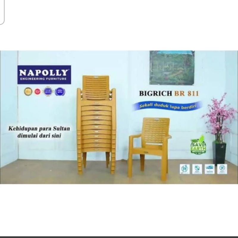 Kursi Teras Tebal Big Rich BR 811 BR811 Motif Urat Kayu Merk Napolly