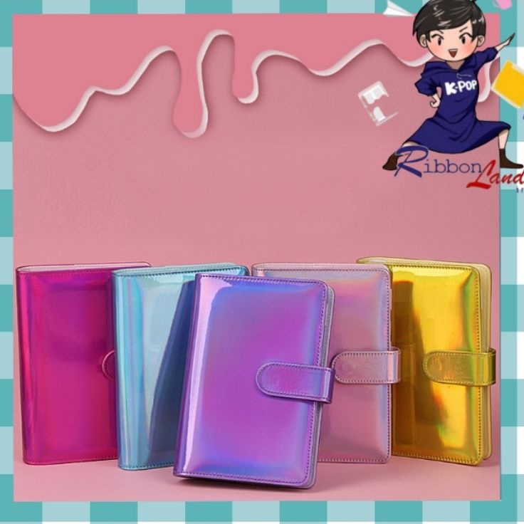 

ORIGINAL PRODUK A6 Binder Kulit Hologram Glossy Skin 6 Ring