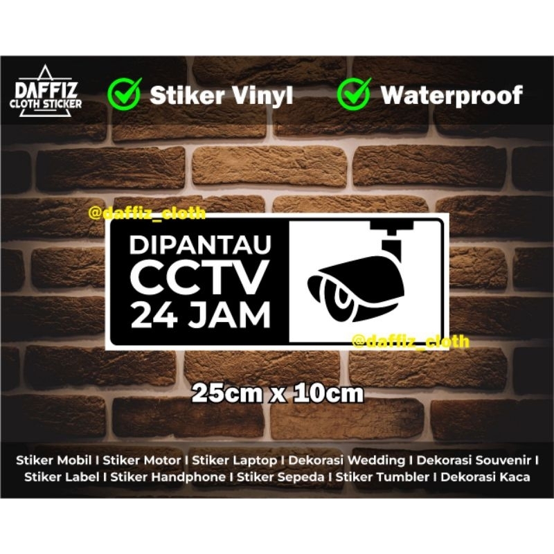 

Stiker Vinyl Waterproof Dipantau CCTV 24Jam
