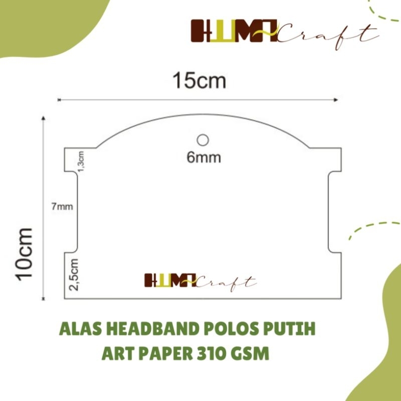 

Alas Headband 15x10 cm isi 9 pcs Putih Polos