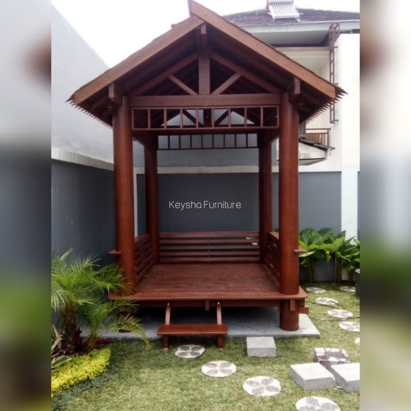 Gazebo Minimalis Atap 2 sisi | Jual Gasebo Ukuran Kecil