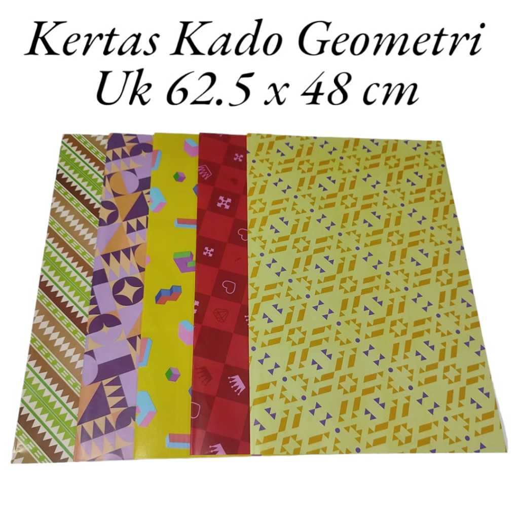 

Kertas Kado Sidu Motif Geometri / Bungkus Hadiah Motif Geometric Ukuran 62,5 X 48 Cm Isi 1 Lembar