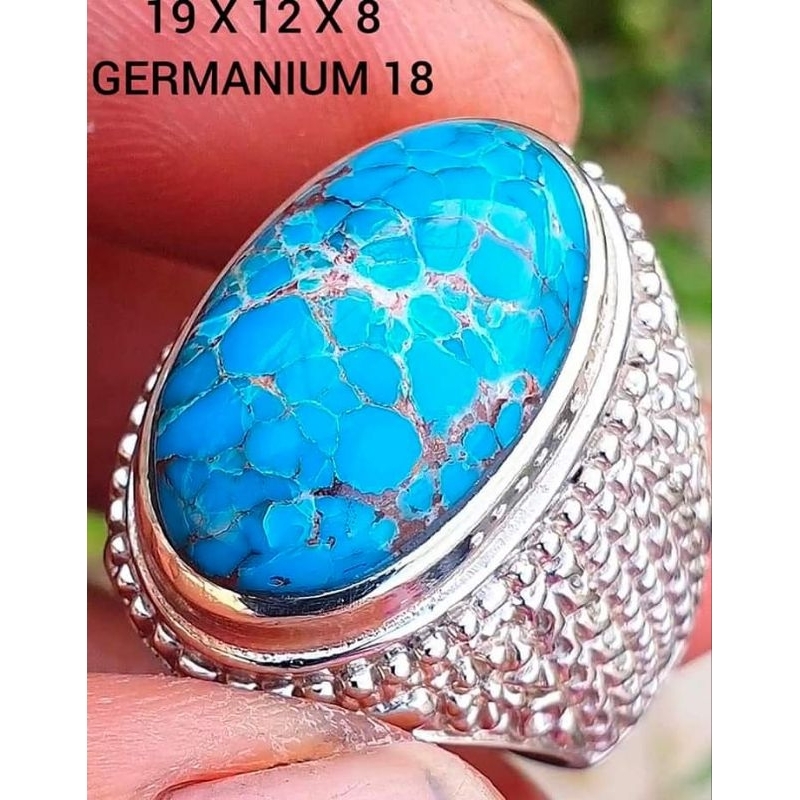 Cincin Batu Akik Pirus Persia Urat Ceplok Asli Harga Murah