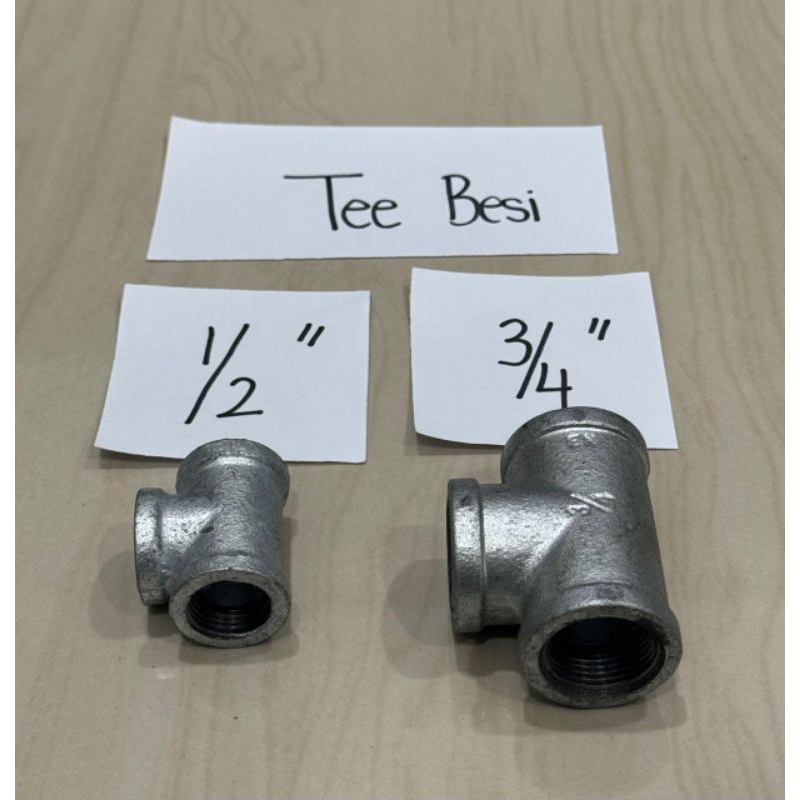 Tee besi galvanis 3/4 inchi / T galvanis sambungan pipa besi