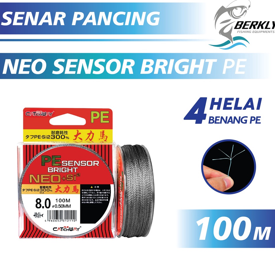BERKLY Tali Pancing Catchway PE Sensor Bright NEOsi2 Jepang Senar Pancing 1m Super Kuat  Tahan Bahan