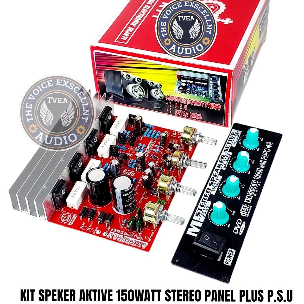 Kit Power Speaker Aktif Stereo 150 Watt + Tone Control + Panel Kualitas Terbaik