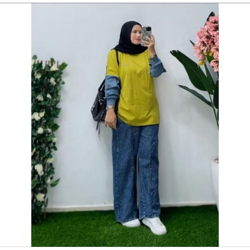 ONESET SETCEL WANITA COMBAT MIX JEANS PREMIUM IMPORT