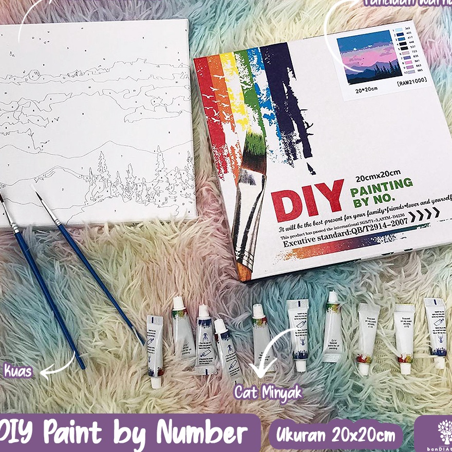 

HEBOH Bandiaterra DIY Paint by Number KIT Painting by Number Set Alat Lukis Praktis ukuran 2x2cm varian 1