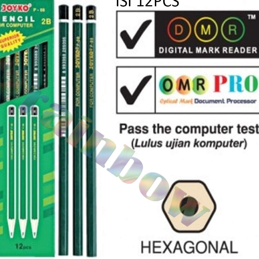 

Pensil 2B P88 Hijau 12Pcs Pensil Komputer Pensil UN Pensil Ujian Pensil Murah