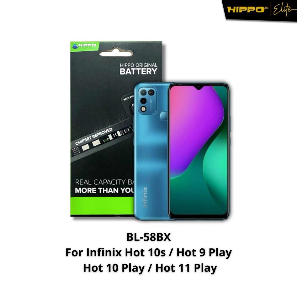 Hippo Baterai INFINIX BL-58BX 5960mAh HOT 10S HOT 10 PLAY HOT 11 PLAY HOT 9 PLAY BL58BX Original Cel