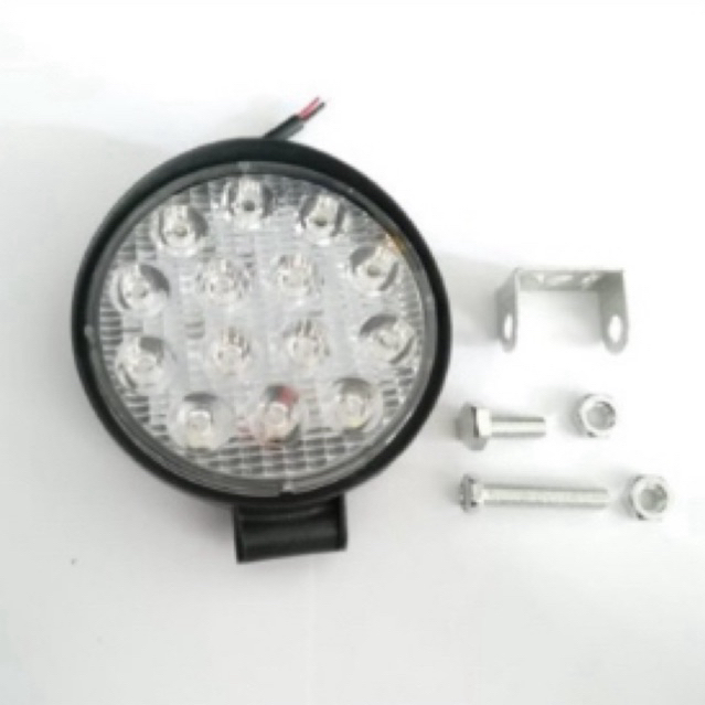 Lampu tembak sorot model bulat 14led 42watt Offroad worklight motor mobil daya 12volt-36volt