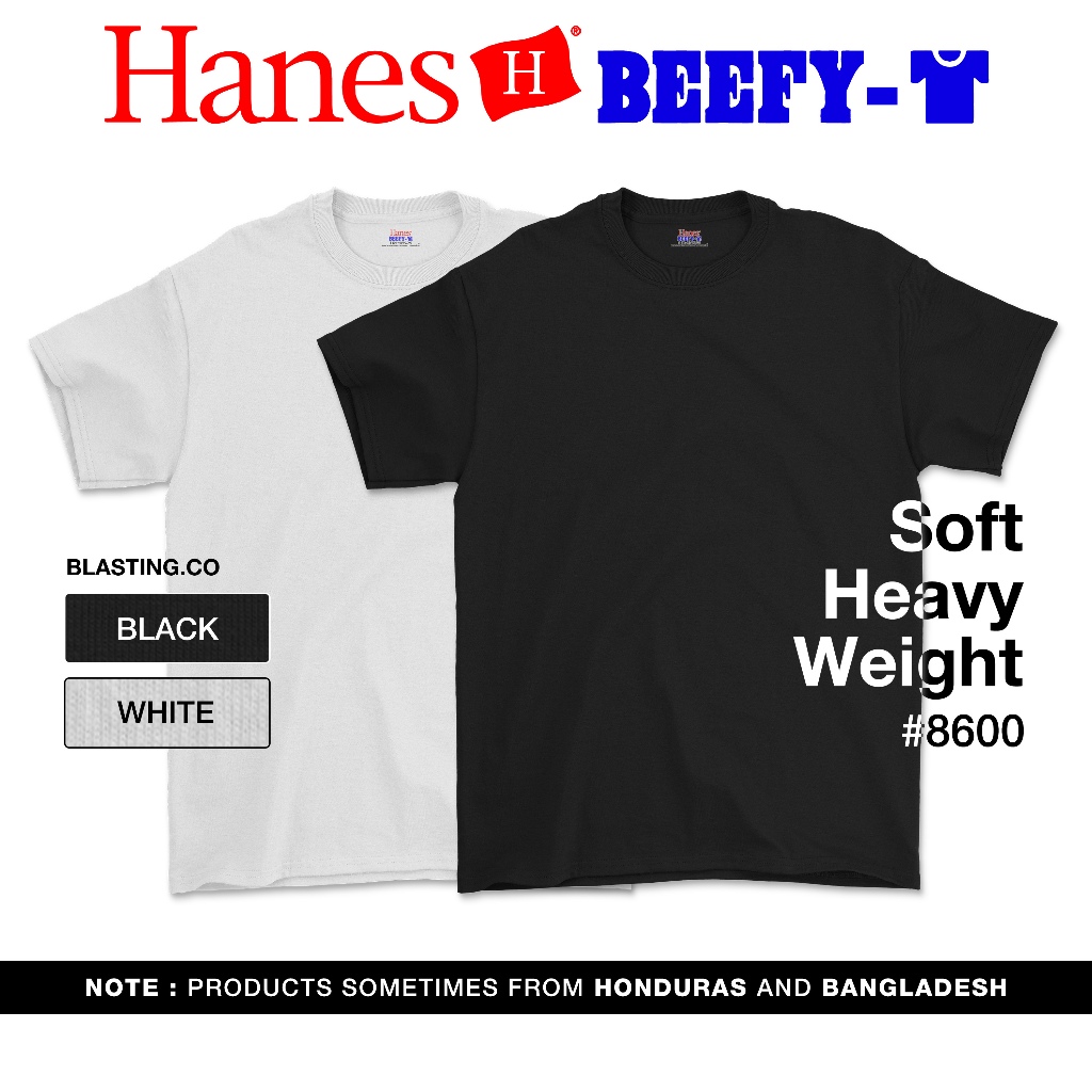 HANES BEEFY SOFT HEAVYWEIGHT Kaos Polos Pria dan Wanita Lengan Pendek Cotton Premium 24S 20S S-2XL -