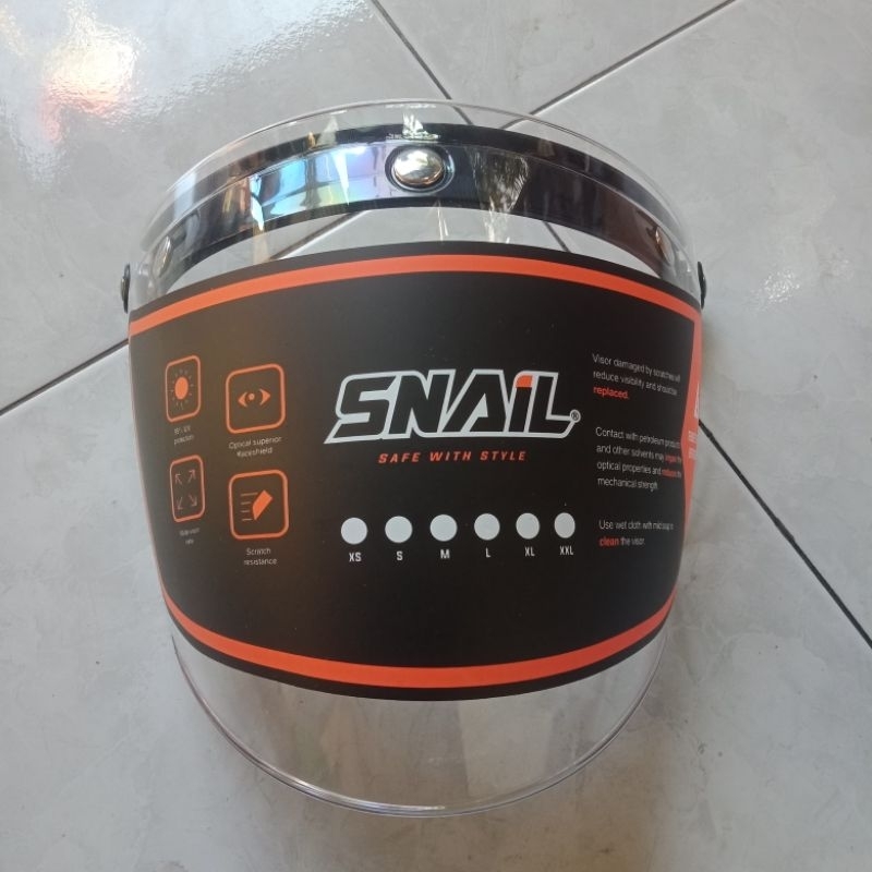 kaca helm snail original