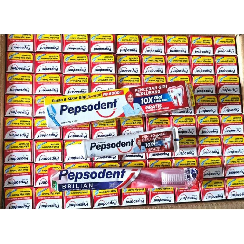 (Gratis Sikat Gigi) Pepsodent 75gr free Sikat Gigi Cegah Gigi Berlubang