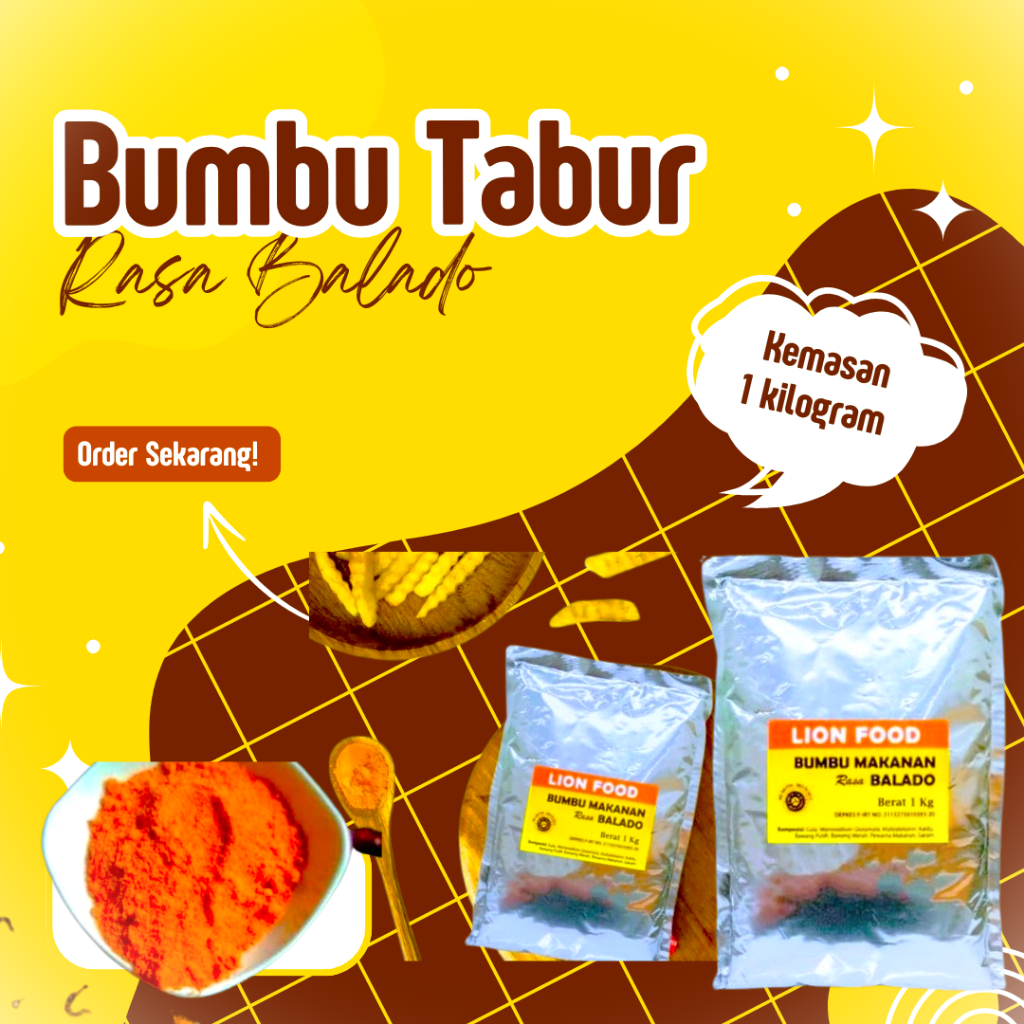 

bumbu tabur made by lion food rasa balado kemasan 1000 gram