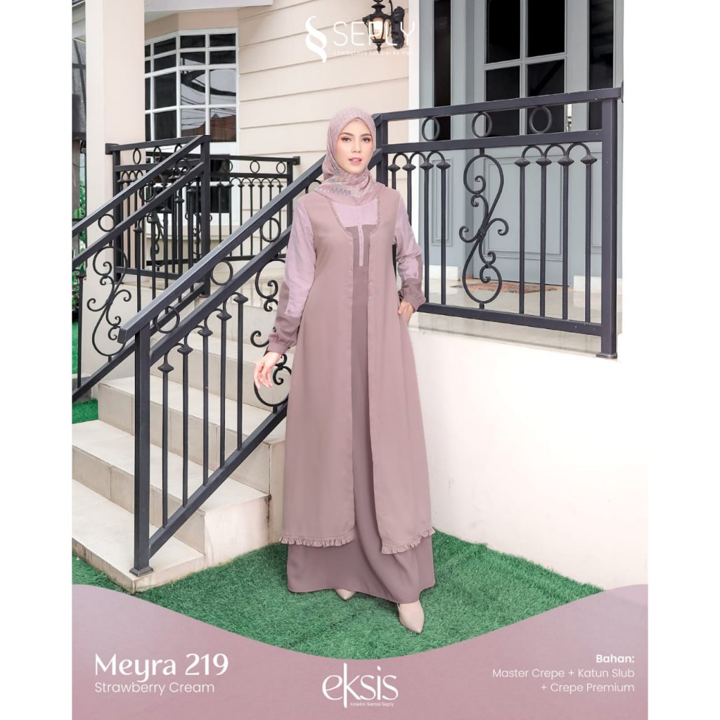Gamis seply meyra 219 strawberry cream