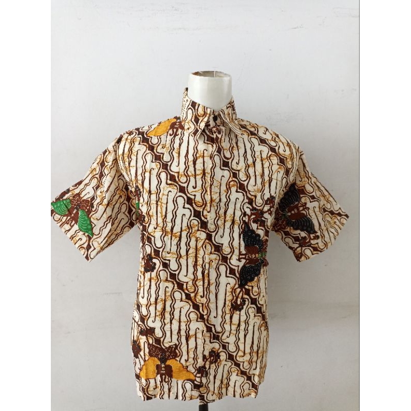 HEM BATIK POLYESTER PRIA KERJA MURAH KUALITAS PREMIUM -GMK826 ONLY SIZE XL (2B4E)