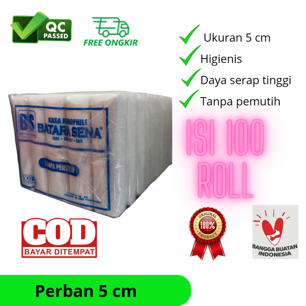 Kasa perban gulung 5 cm / Kasa gulung 5 cm / Perban 5 cm