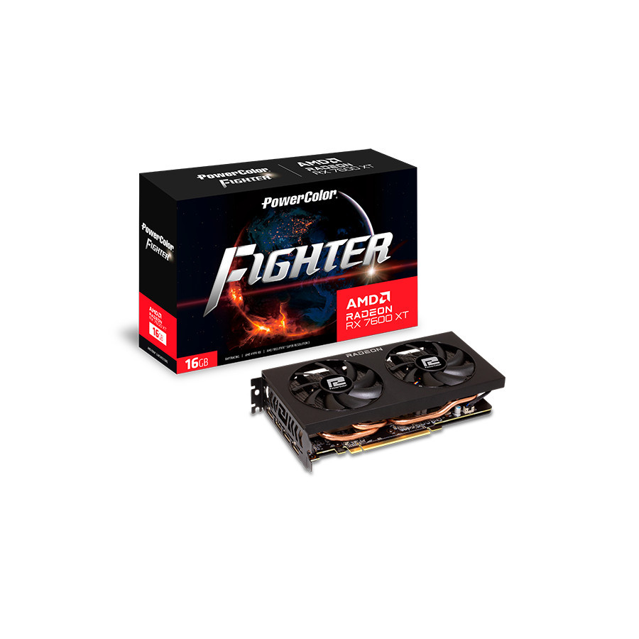 VGA POWERCOLOR RADEON RX 7600 XT FIGHTER 16GB GDDR6 - Powercolor RX 7600 XT Fighter