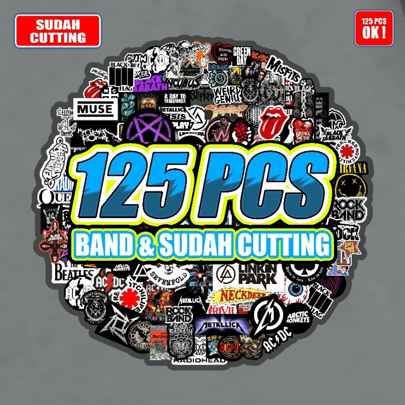 

Stiker Pack series band isi 125pcs sudah cutting bahan anti air