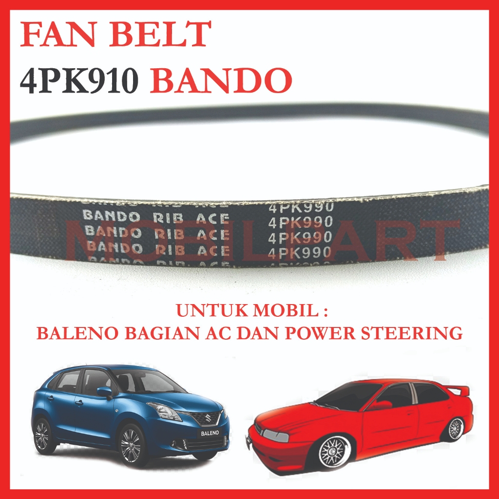 FAN BELT V BELT 4PK990 BANDO TALI KIPAS 4PK 990 FAN BELT BALENO BAGIAN AC DAN POWER STEERING
