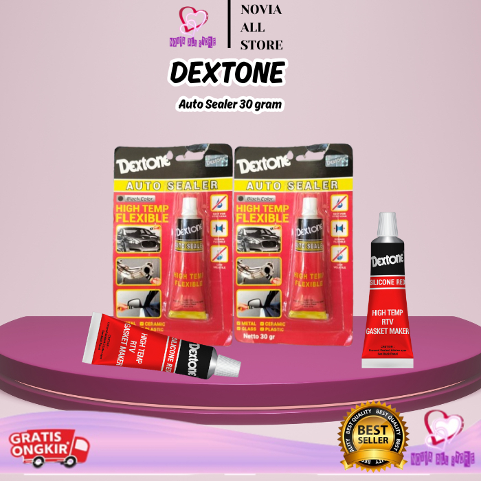 

DEXTONE Lem Auto Sealer 30 gram Hitam - Lem Silicone Mobil Tube Kecil Black 30gr
