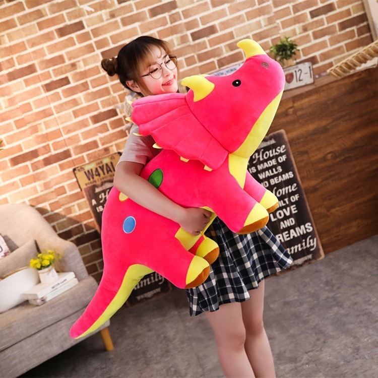 BONEKA ANIMAL BADAK DINOSAURUS TRICERATOPS UKURAN JUMBO BESAR 70cm