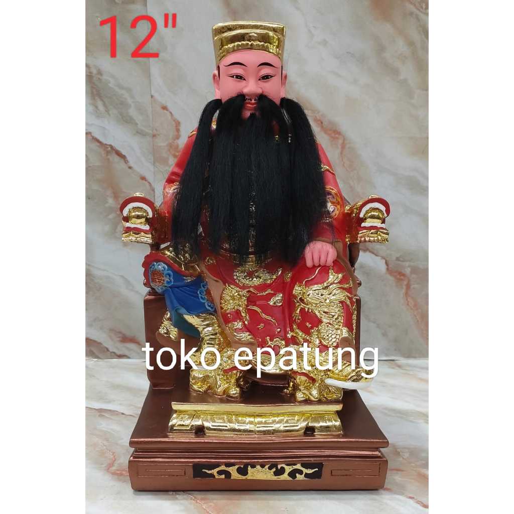 patung dewa cu ong / cu hu ong - Fiber - 12 inch - l