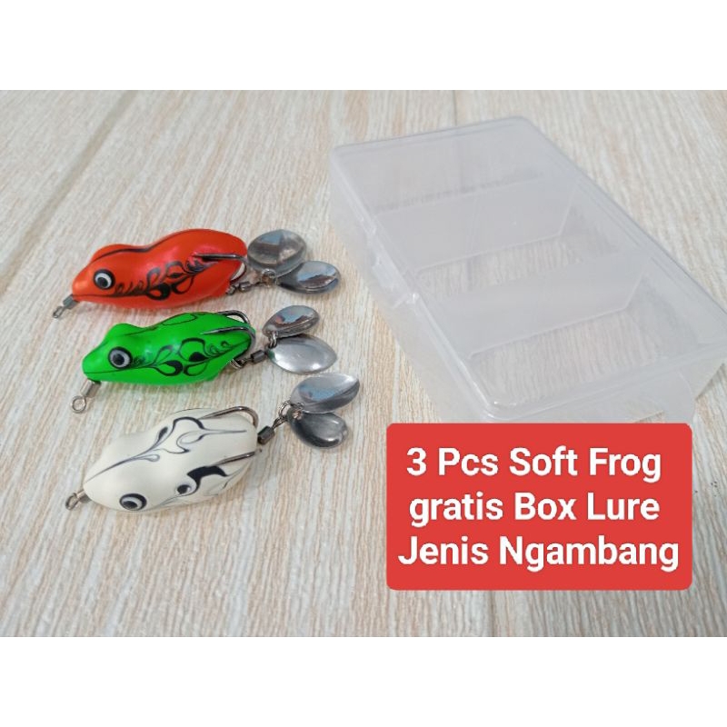 3 Pcs Soft Frog Gratis Box Lure