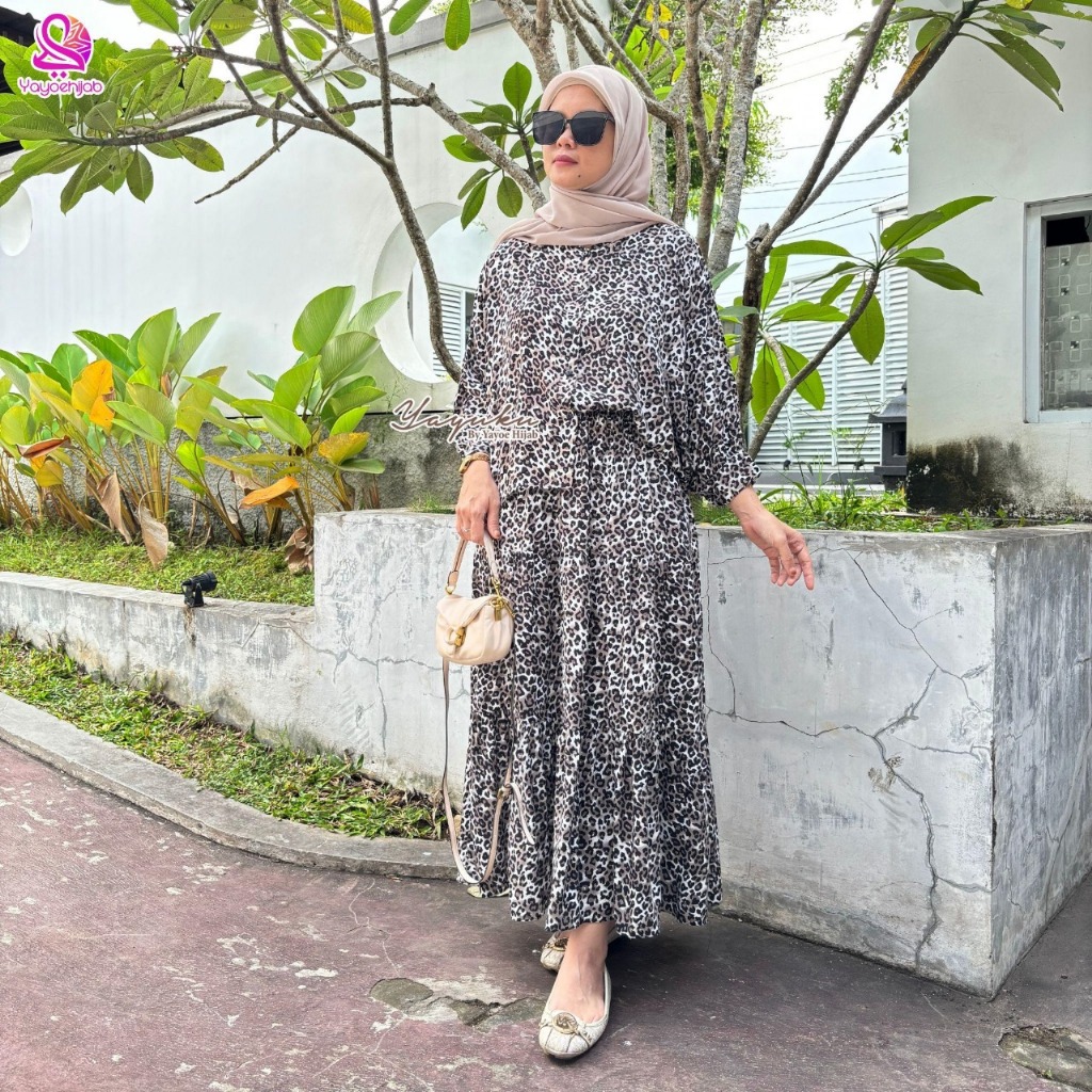 Hania One Set 2in1 Friendly Terbaru Kekinian Bahan Rayon Setelan Rok Baju Muslimah Wanita