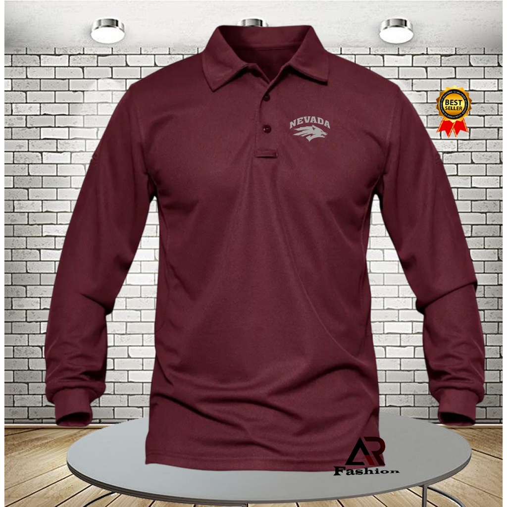 POLO Shirt KAOS POLO LENGAN PANJANG PRIA/WANITA POLO NEVADA SILVER