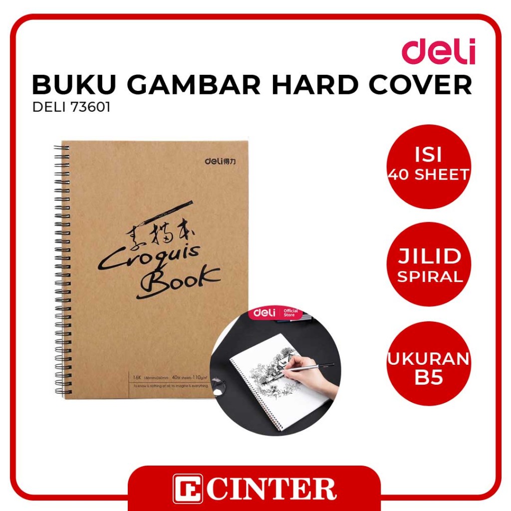 

DELI - SKECTH BOOK / BUKU GAMBAR SKETSA UKURAN B5 73601 188MMX260MM