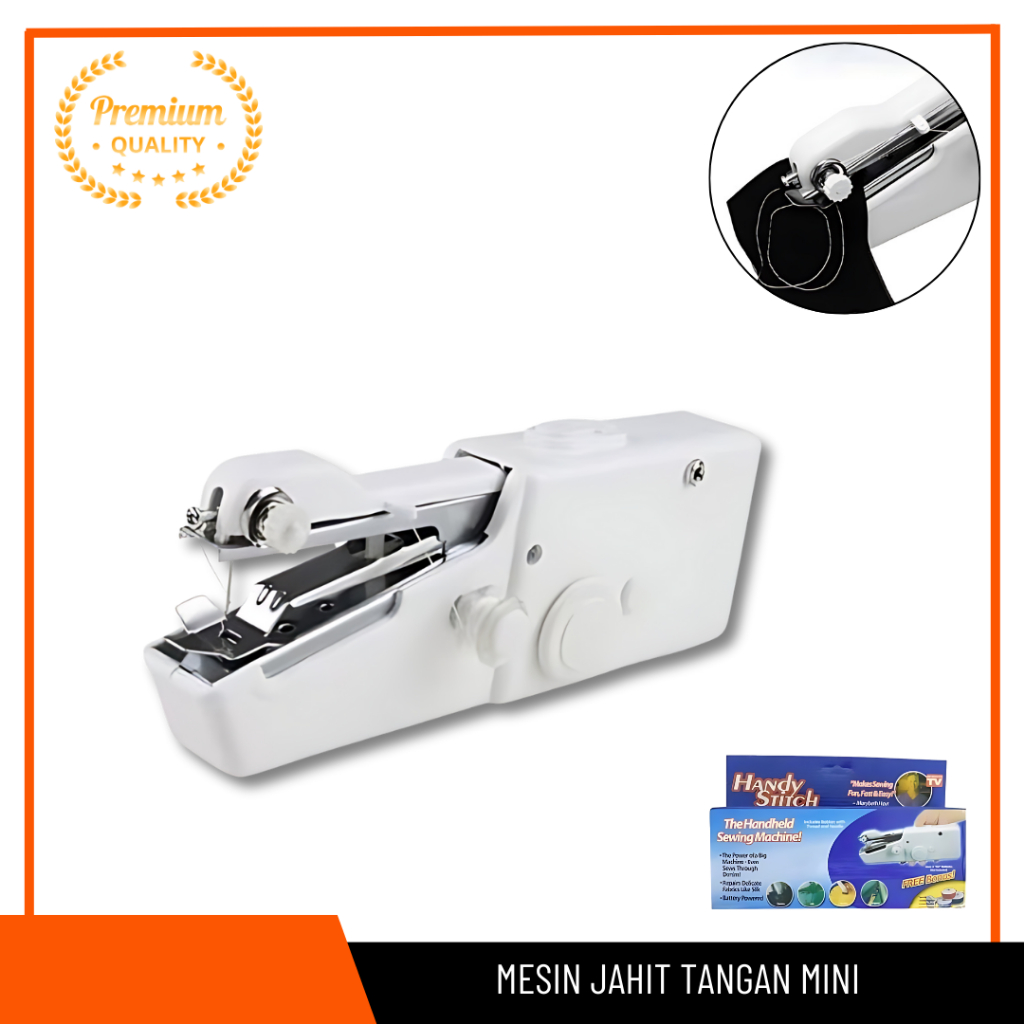 Mesin Jahit Portable Tangan Mini Baterai  Cordless Hand Sewing Handy Stitch Battry Penjahit Batrai J