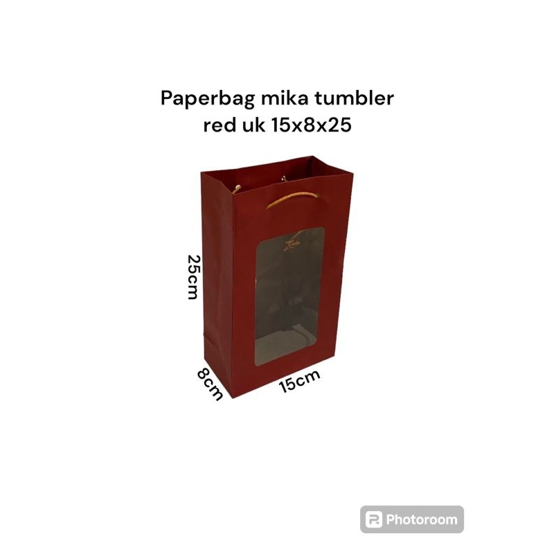 

Paperbag mika window tumbler red uk 15×8×25 (isi 12pcs)