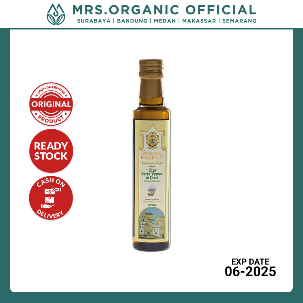 

Minyak Zaitun MEDITERRANEA Organic Extra Virgin Olive Oil Garlic Flavoured 250ml - Seasoning Minyak Jaitun Aroma Bawang Putih