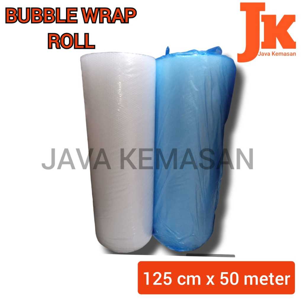 

BUBBLE WRAP ROLL 1,25X50 METER PLASTIK GELEMBUNG BLE WRAPPING PELINDUNG BARANG PAKET PACKING PUTIH TEBAL KUAT