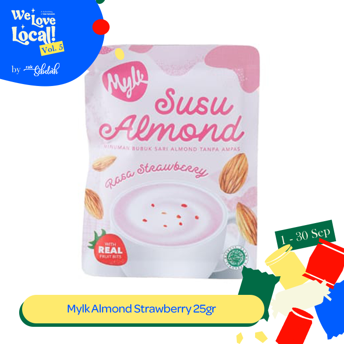 

Mylk Almond Strawberry 25gr Susu Kacang Almon Stroberi Lactose Dairy Free Vegan