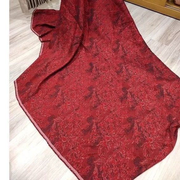 kain bahan jacquard emboss kain gaun pesta kain baju kurung