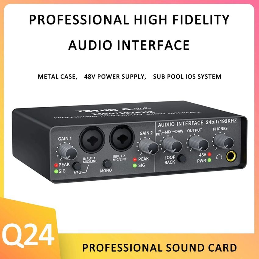 Soundcard Live Streaming Audio Mikrofon Musik Gitar PC Leptop Interface Preamp High Speed USB 2.0