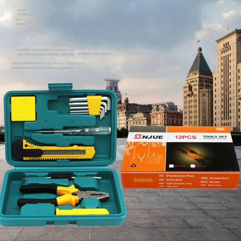 TOOL SET 12PCS PERLENGKAPAN TUKANG ELEKTRO TOOL BOX