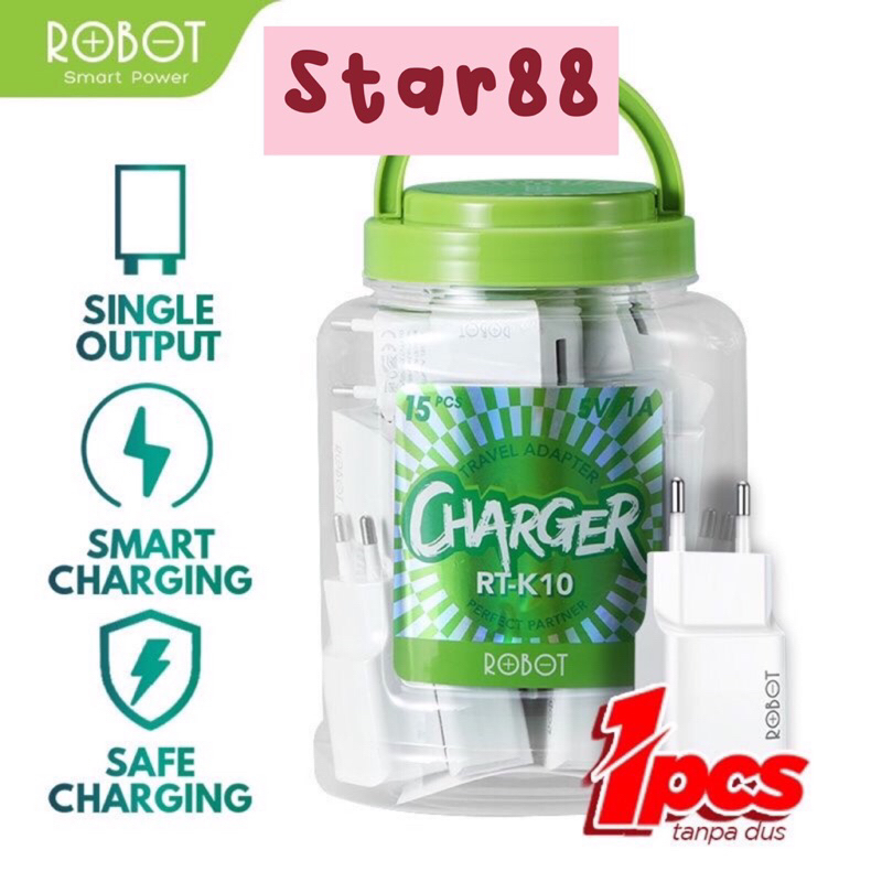Charger ROBOT RT-K10 1output 1A / Batok charger ROBOT RT-K10 1A ORIGINAL