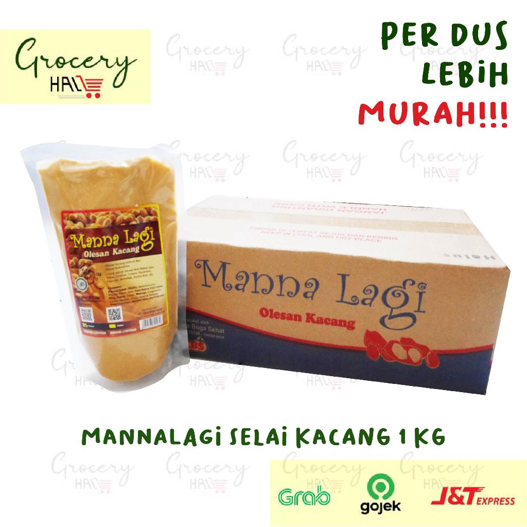 

[ HARGA DUS ] MANNA LAGI SELAI KACANG 1 KG - 1 DUS ISI 10