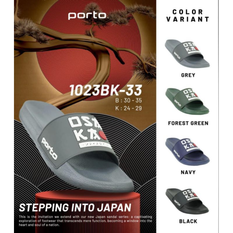 Sandal Selop Anak Laki-Laki Sendal Porto Anak Karakter Osaka Lucu Bahan Karet Awet 1023B-33