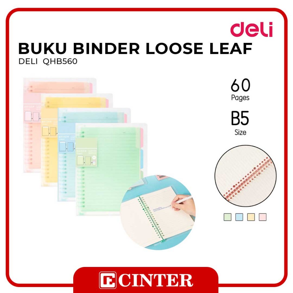 

DELI - BUKU BINDER + ISI BINDER / BUKU FILE/ BINDER NOTE QHB560 B5 ISI 60 LEMBAR