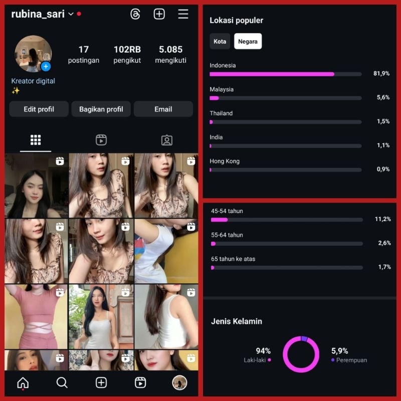 Akun IG 100k Followers