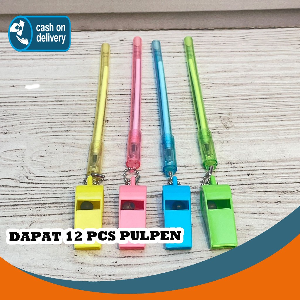 

12 PCS (SELUSIN) PULPEN GANTUNGAN PLUIT PG-1430 PEN PENA BOLPEN BOLPOIN LUCU ANAK ALAT TULIS KANTOR SEKOLAH MURAH TERMURAH COD